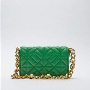 Barely used - great condition! Zara Quilted Green Purse